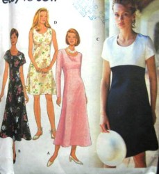 9675 EZ EMPIRE DRESS LENGTHS SLVS OR NOT PATTERN 6--22 3 SZS